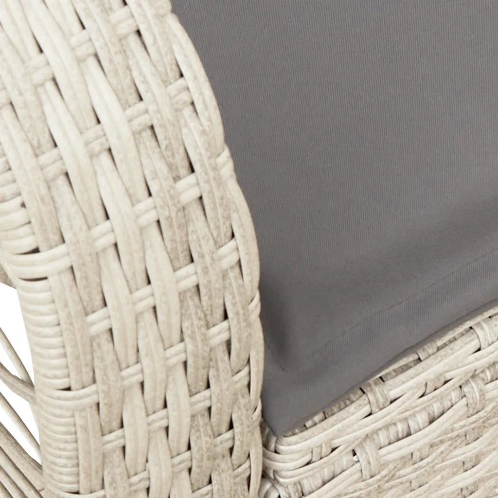 Sedia a Dondolo Giardino | Sedie da Esterno con Cuscini Polyrattan Grigio Chiaro