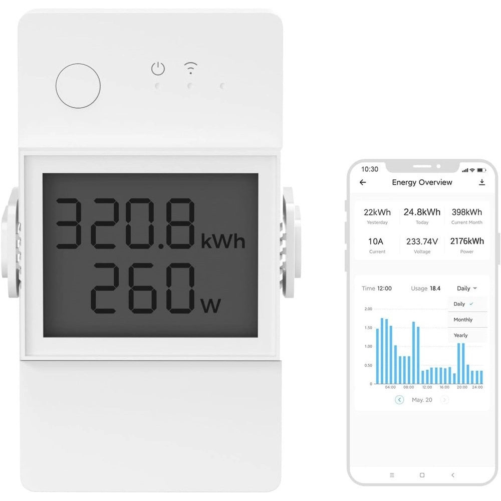 Trade Shop - Interruttore Intelligente élite 16a Wifi Misura Consumo Elettrico Sonoff Powr316d -