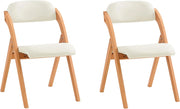 Sedia Pieghevole in Legno Set da 2 Poltrona Imbottita da Cucina, Sedie da Interno per Ufficio, Balcone, Giardino – Sedie Pieghevoli Salvaspazio Richiudibili in Faggio, Bianco FST92-Wx2