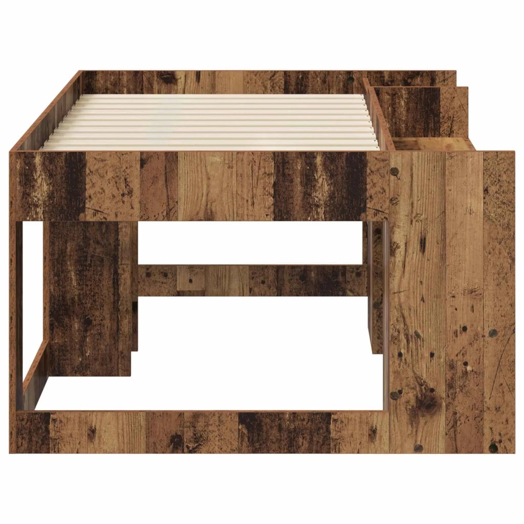 Telaio del letto con storage Legno antico 80 x 160 cm