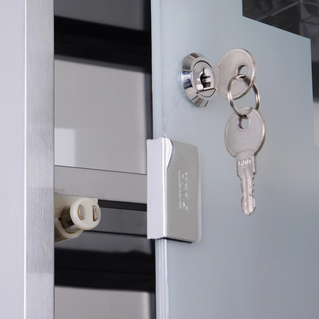 Armadietto medicinali in acciaio inox con serratura ¨C zephmum ¨C 50x30x18cm