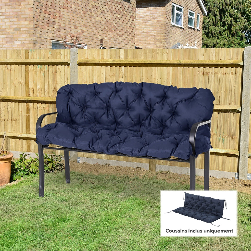 Cuscino per divano da giardino 3 posti ¨C zephmum ¨C 150x98x8 cm blu