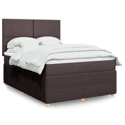 Giroletto a Molle con Materasso Marrone Scuro 140x190cm Tessuto 3294347