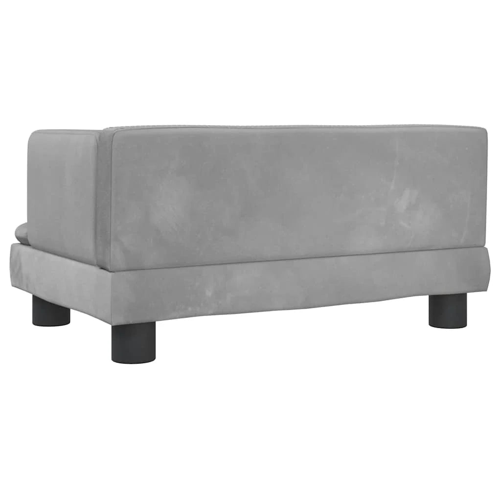 Cuccia per cani comoda cesta da divano colore chiaro 60 x 40 x 30 cm velluto grigio 02_0043096