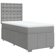 Letto singolo | Letto per adulti | Giroletto a Molle con Materasso Grigio Chiaro100x200 cm Tessuto