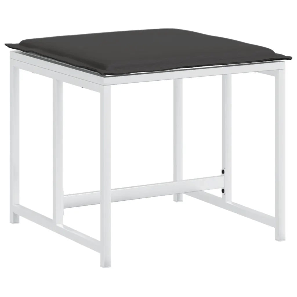 Set da Pranzo da Giardino 9 pz | Set Salotto da Giardino con Cuscini Bianco in Textilene