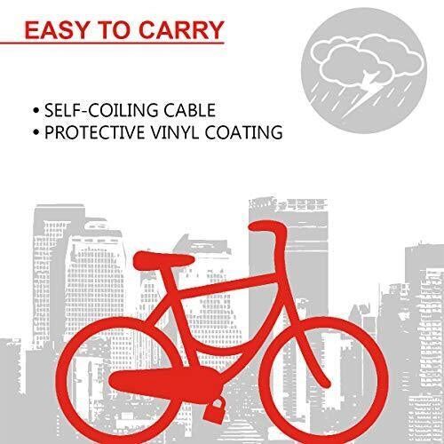 MASTER LOCK 8127EURDPRO antifurto per bicicletta Blu, Rosso, Trasparente 1800 mm