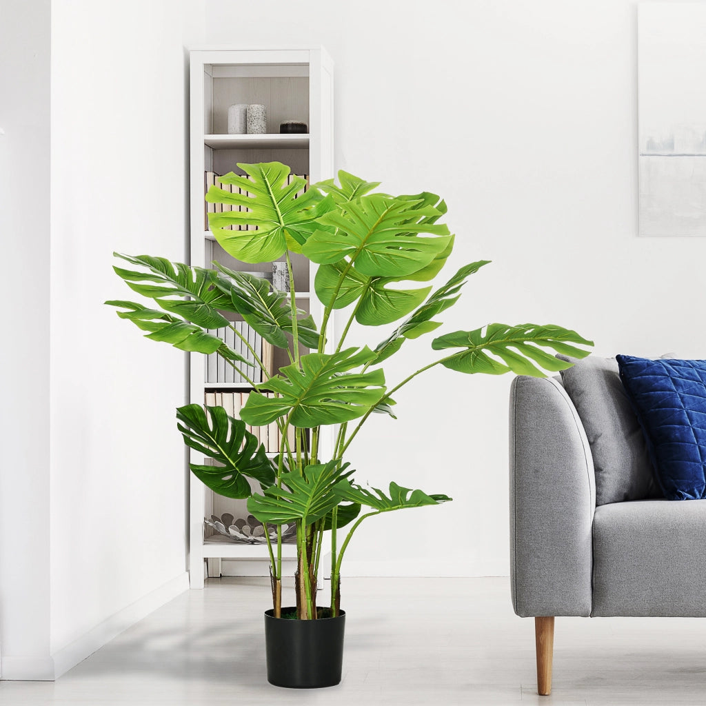 Plante artificiale Monstera Deliciosa con vaso ¨C zephmum ¨C verde altezza 120 cm