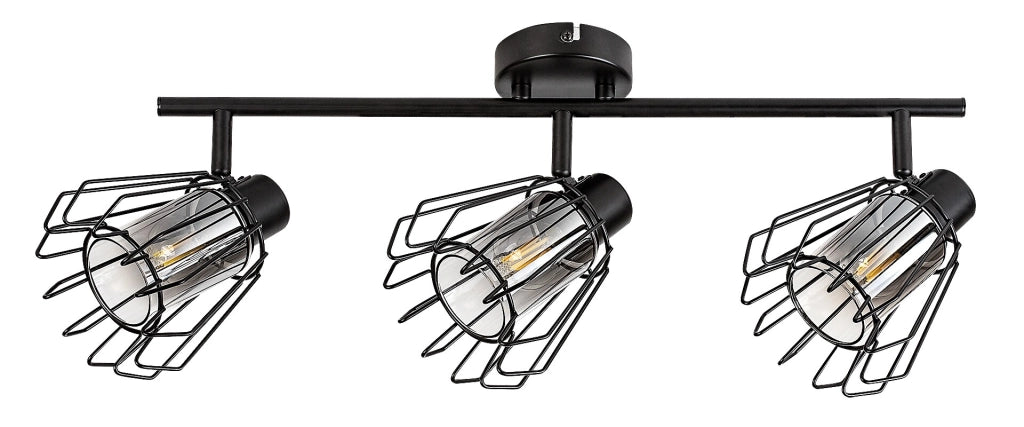 Plafoniera industriale nera 3 luci E14 Emerencia Rabalux