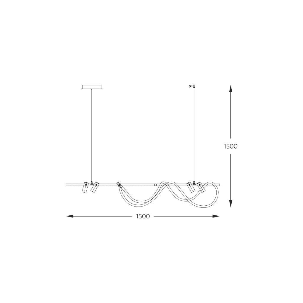 Lampada a sospensione BALBO nera LED 60W CCT Zuma Line