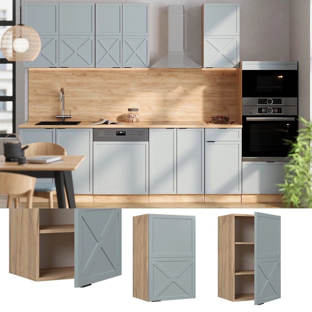 Pensile da cucina Fame-Line Blu-grigio chiaro/Rovere dorato 45 cm Vicco