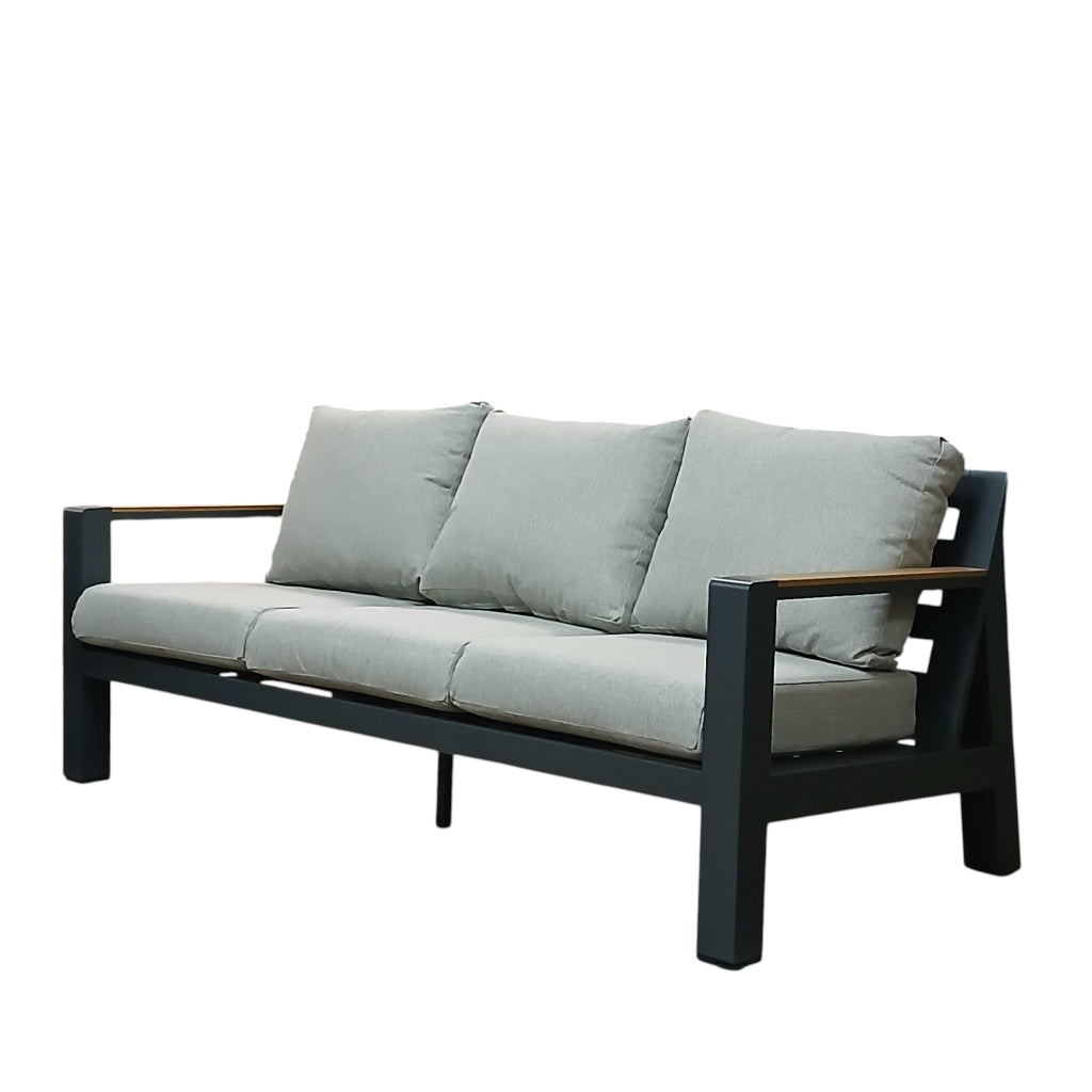 SET SALOTTO KRISTIAN CON DIVANO POLTRONE NERO.