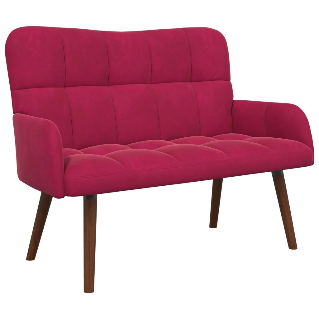 Divano | Divano da soggiorno | Sofa a Due Posti Rosso vino 115 x 61 x 87 cm Velluto