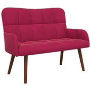 Divano | Divano da soggiorno | Sofa a Due Posti Rosso vino 115 x 61 x 87 cm Velluto