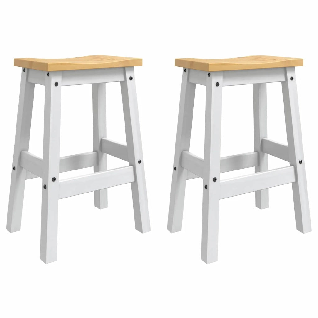Sgabello da bar 2 pz Bianco e Cera di Miele 44 x 30 x 63 cm 42033391