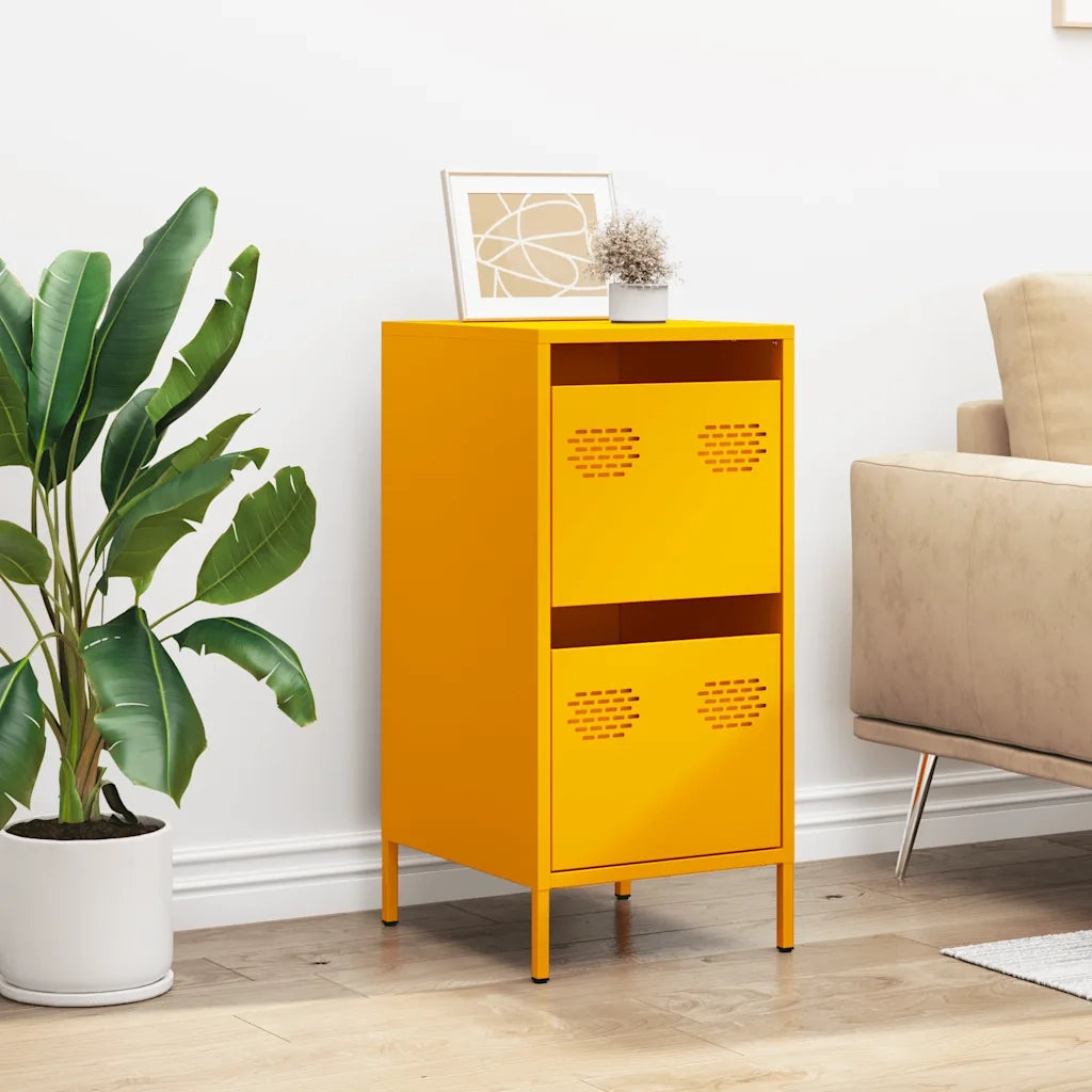 Credenza-Buffet-Armadio da cucina Giallo Senape 35x39x73,5 cm Acciaio Laminato a Freddo 151000