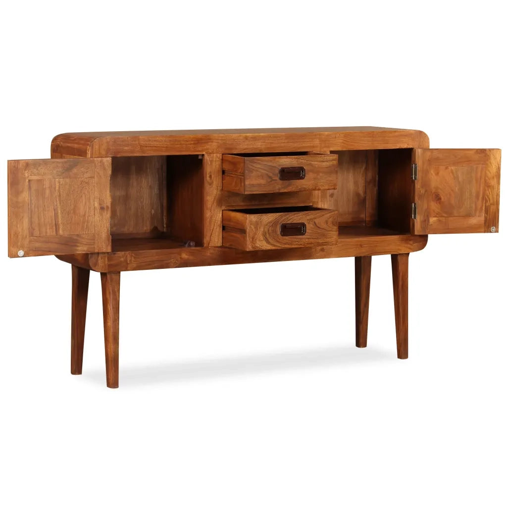 Credenza in Legno Massello con Finitura Ambra 120x30x75 cm 244682