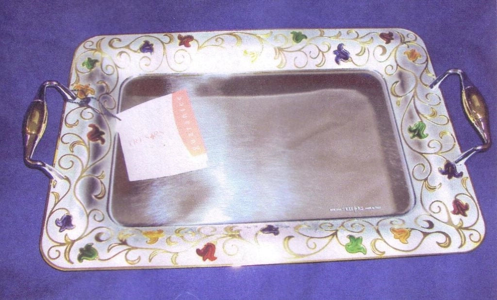 Vassoio da Tavola in Acciaio Giglio Gold 50 cm Tresor