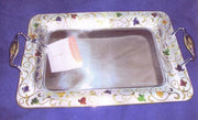 Vassoio da Tavola in Acciaio Giglio Gold 50 cm Tresor