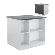 Vicco Isola cucina Antracite-Oro/Bianco 90 cm con cassetto, senza piano di lavoro