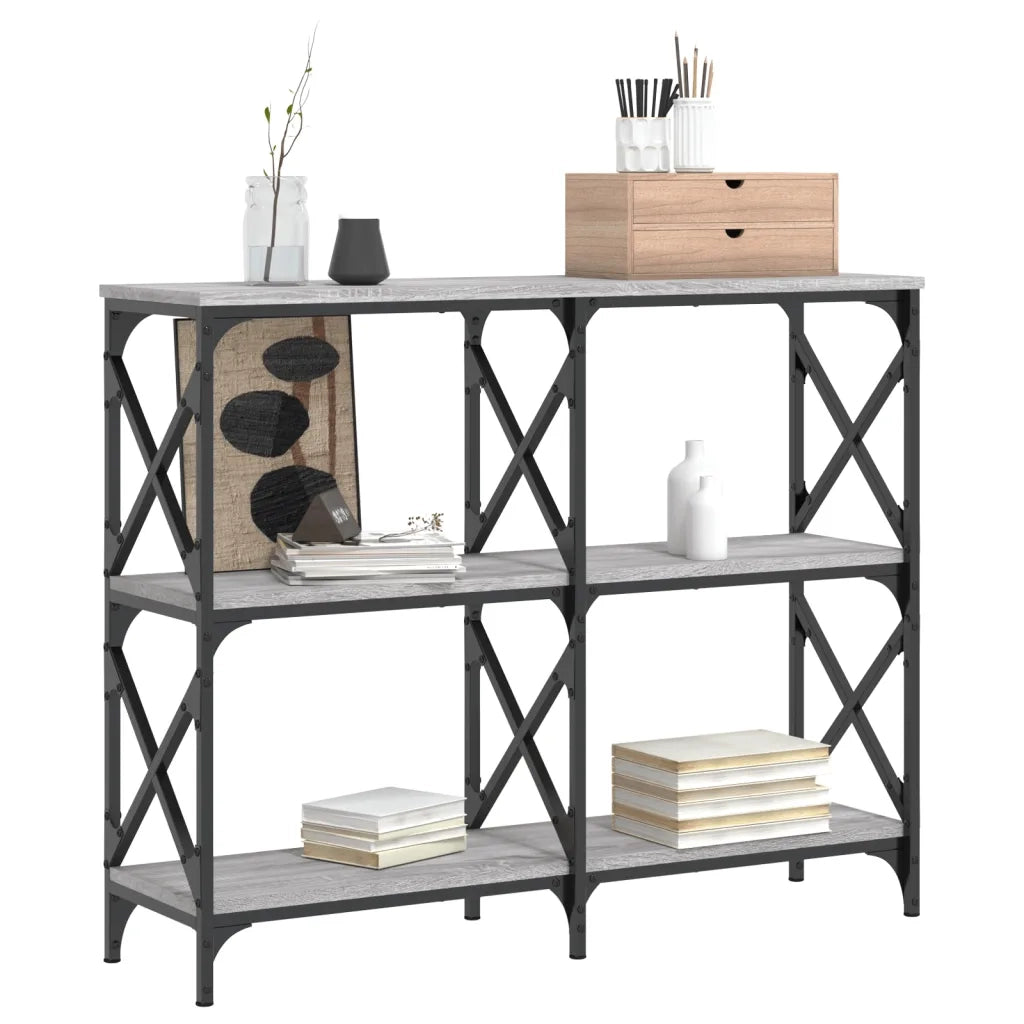 vidaXL Tavolo Consolle Grigio Sonoma 100x28x80,5 cm Legno Multistrato