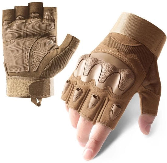 Mani esterne tattiche per uomo e donna - Mani esterne senza dita - Mani esterne per bicicletta - Adatte per sport all'aperto, motocicli, biciclette, allenamento, airsoft, tiro, caccia, camminata (L)