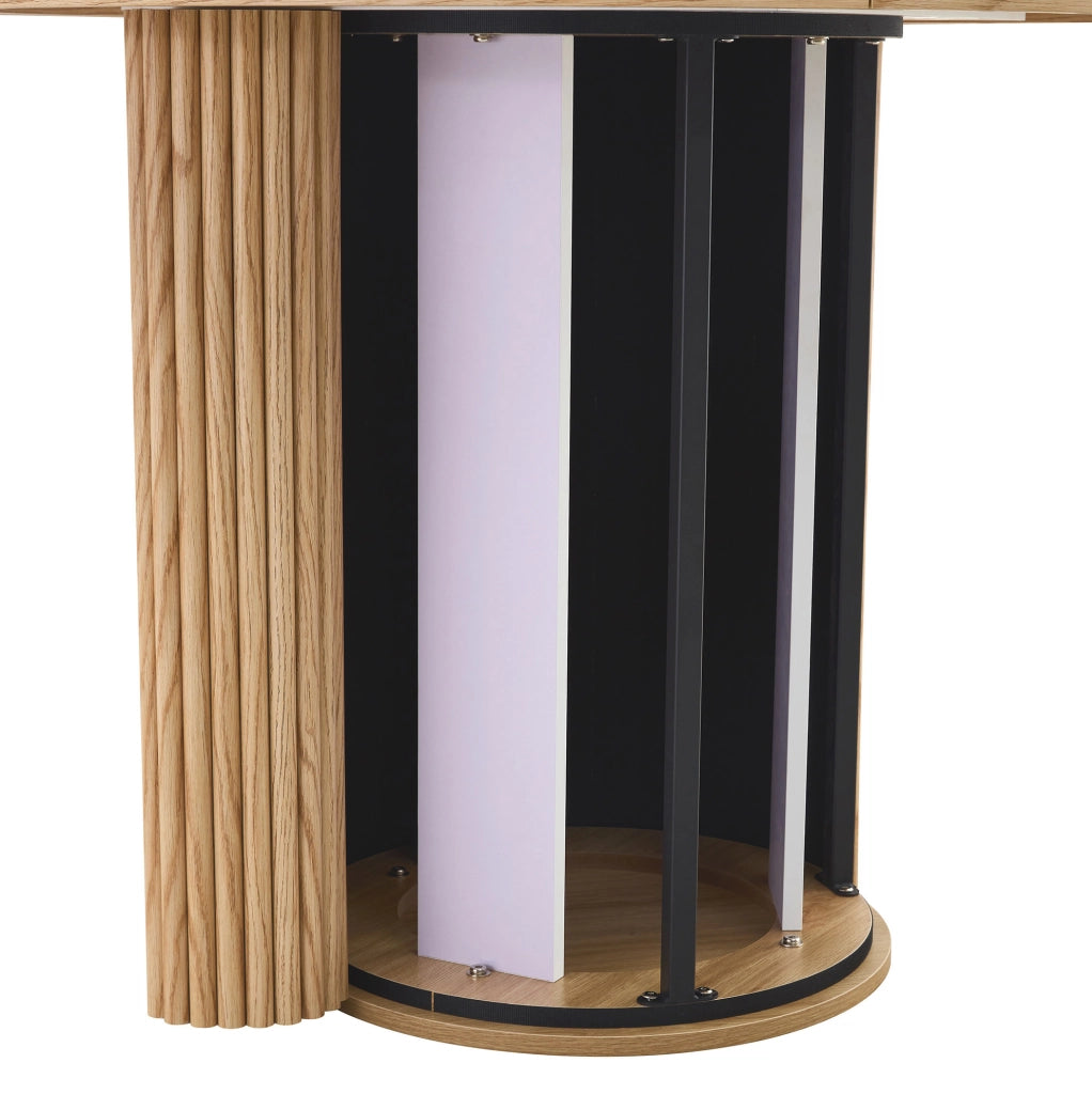 Tavolo da pranzo rotondo in MDF Ø 100 cm effetto legno