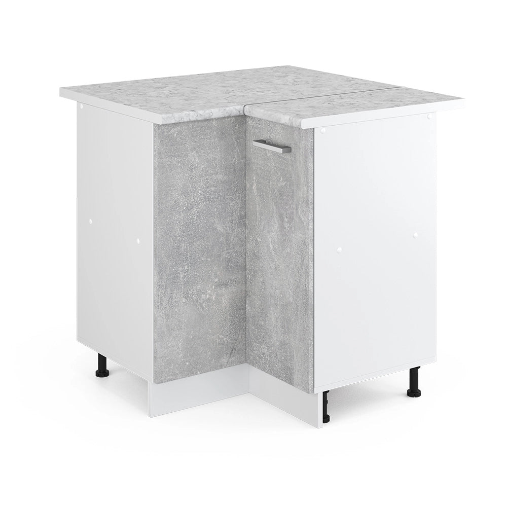 Armadio universale ad angolo R-Line Calcestruzzo 75.6 cm con anta, con piano di lavoro Vicco