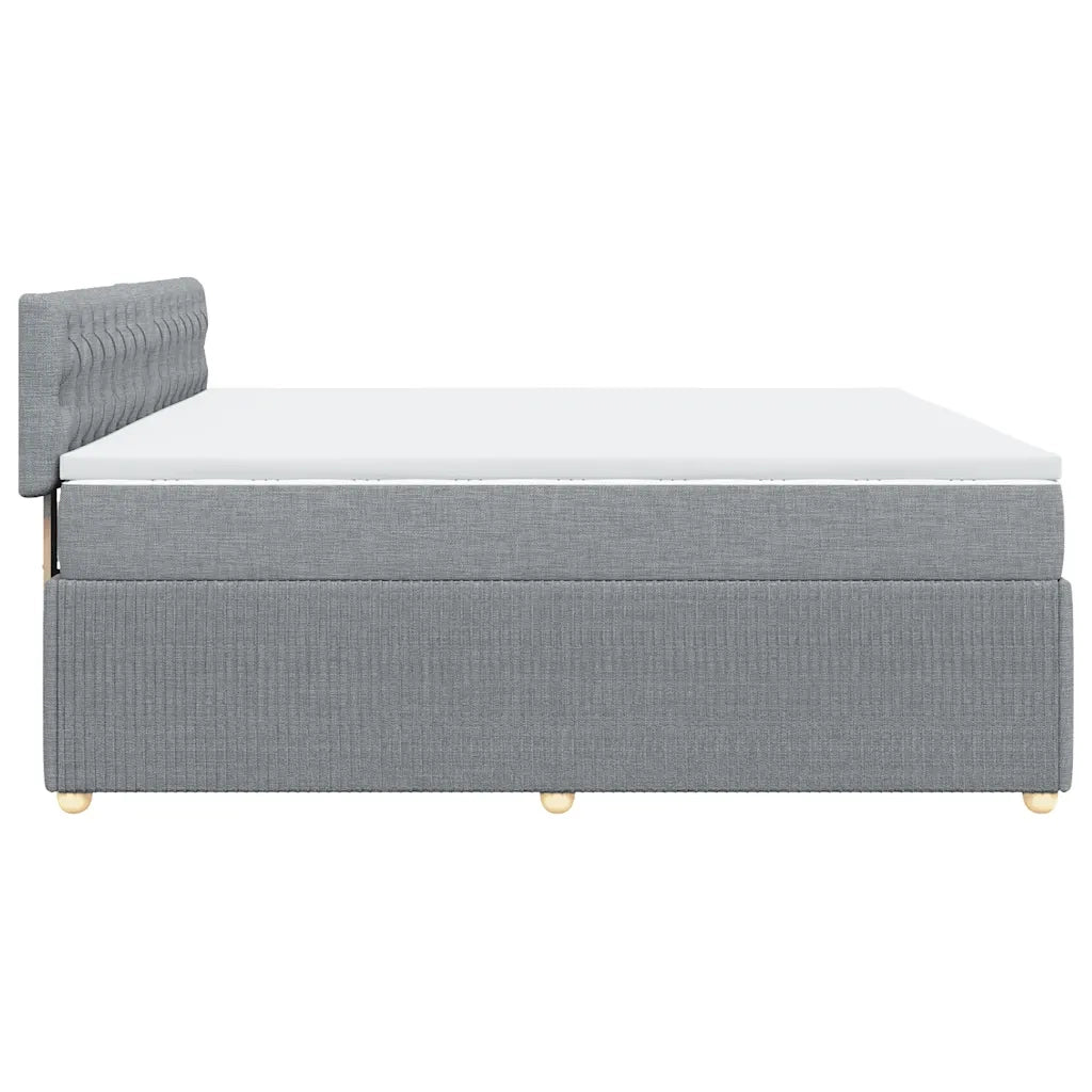 Giroletto a Molle con Materasso Grigio Chiaro 200x200cm Tessuto