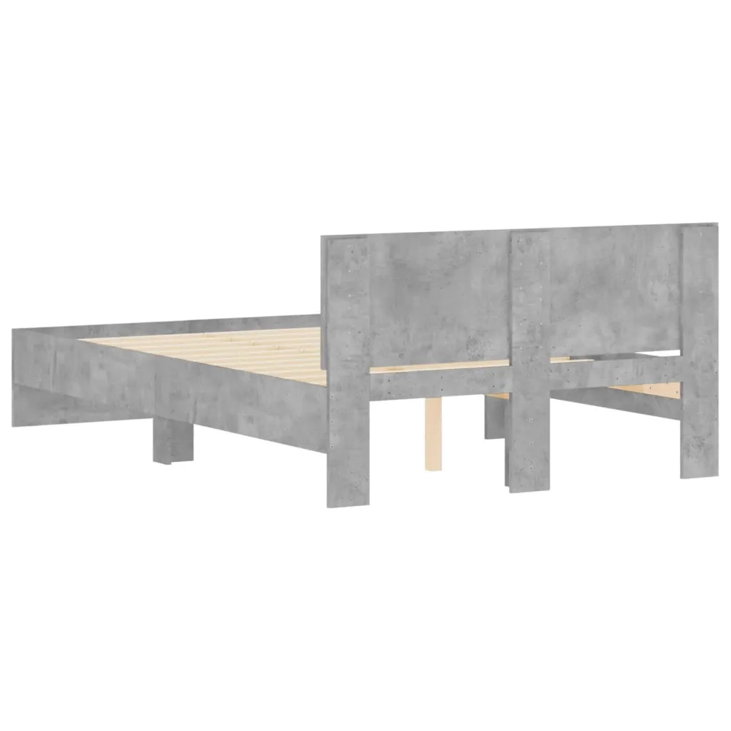 Giroletto con Testiera-Struttura Letto con testiera Grigio Cemento 135x190 cm