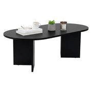 Tavolino da salotto Elain, Tavolo basso da caffè, Portariviste per divano, Ripiano da soggiorno, 119x60 h40 cm, Nero