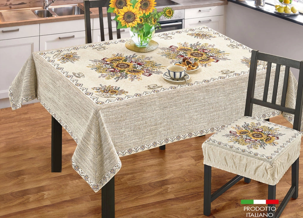 Tovaglia Copritavolo Centrino Runner Tavola Fantasia Floreale Sunlight Girasoli - 140x140 - Sunlight