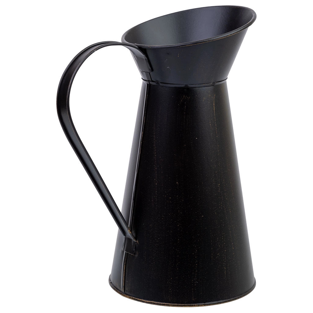 Brocca in metallo nero 21x14,5x24/27h cm