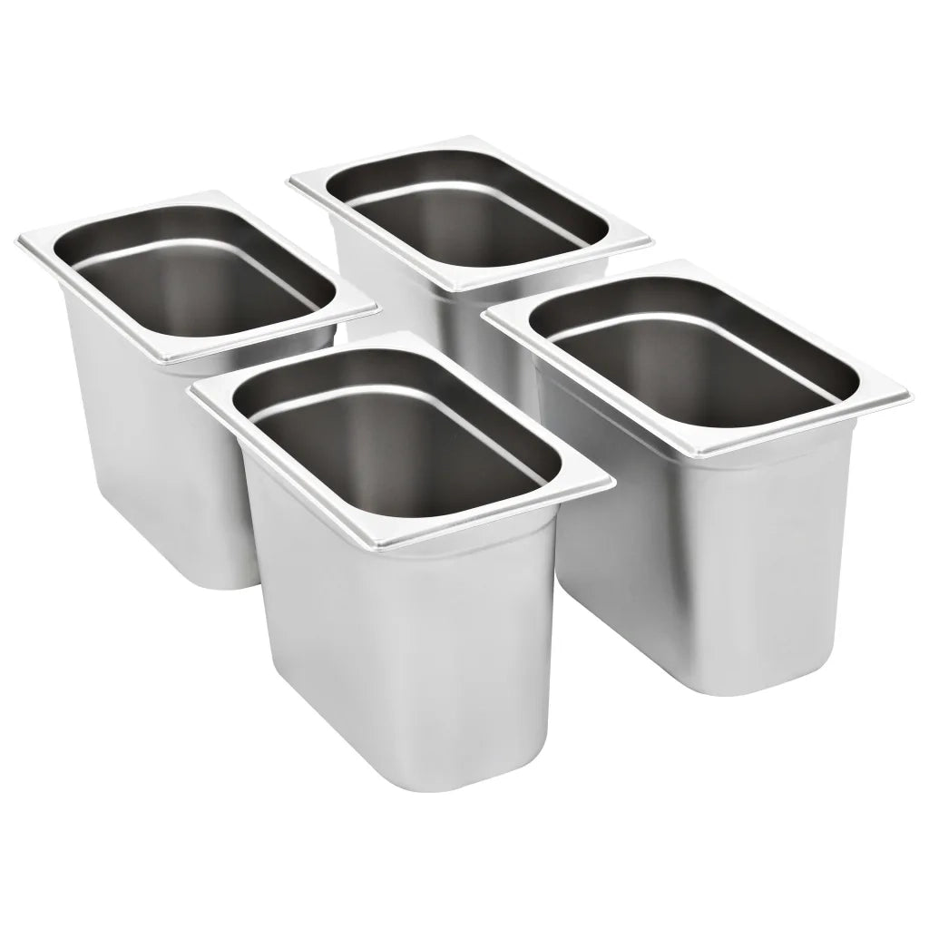 Contenitori Gastronorm 4 pz GN 1/4 200 mm in Acciaio Inox 50904
