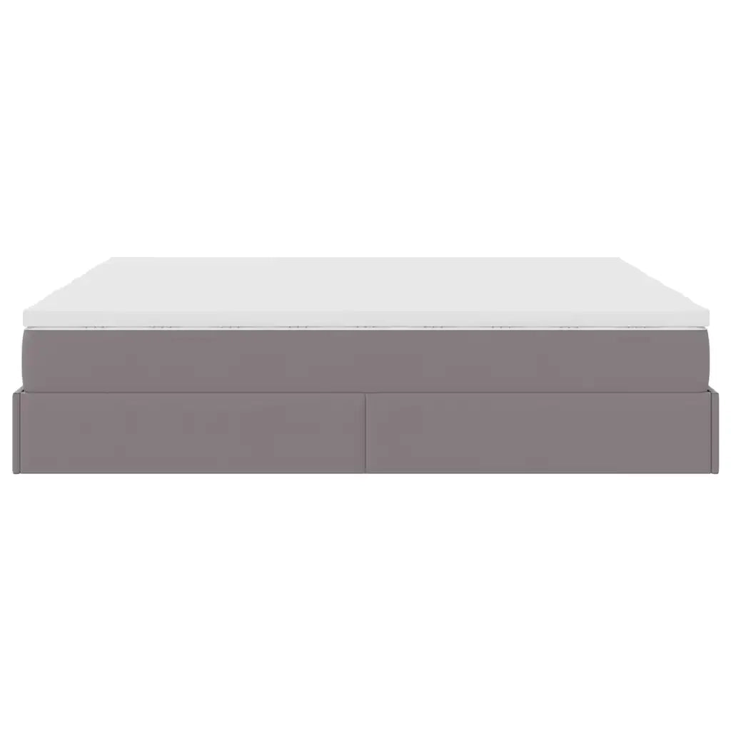 Struttura Letto Pouf con Materassi Grigio 180x200 cm Similpelle 3311227