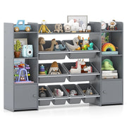 Organizer di stoccaggio grande con 8 cestini removibili per giochi, Organizer armadio di stoccaggio per cameretta e camera Grigio chiaro-Scaffalature