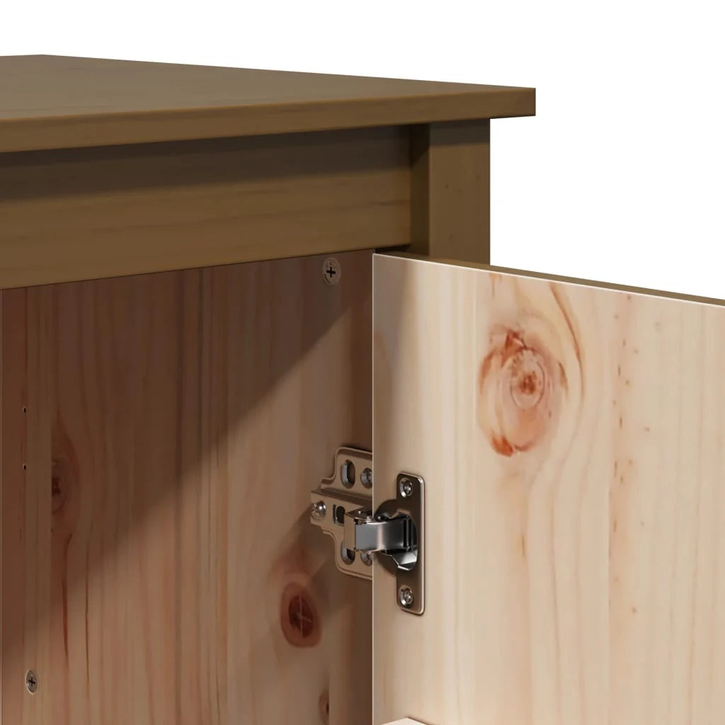 Buffet credenza cassettiera armadio mobile contenitore organizer per cucina soggiorno salotto 83 x 41,5 x 100 cm legno massello di pino marrone 02_0035767