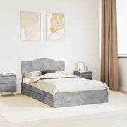 Letto con Contenitore con testiera Grigio cemento 135 x 190 cm 3413106