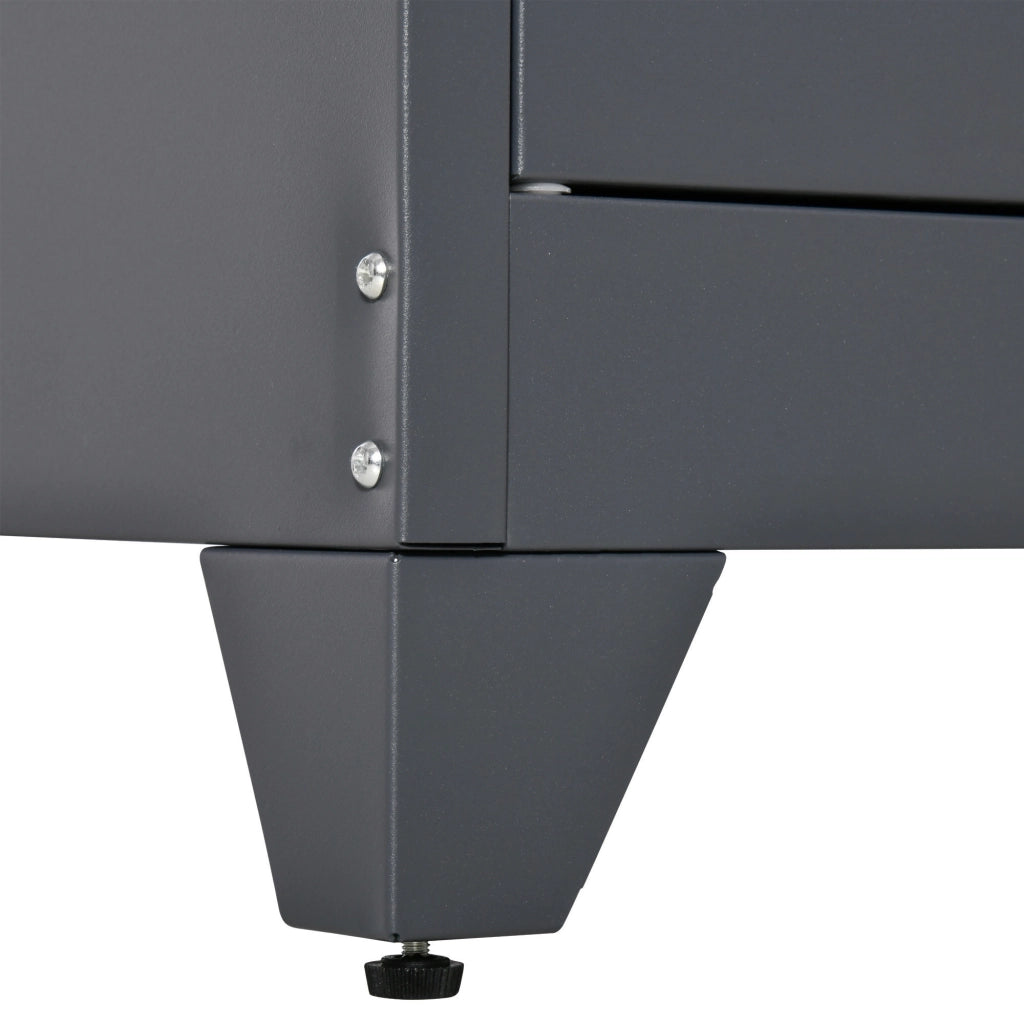 EasyComfort Mobiletto Multiuso 2 Ante Stile Industriale in Metallo per Casa e Garage, 75x33x110cm, Grigio