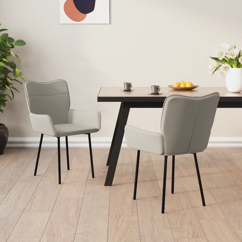 Sedie da Pranzo 2 pz | Sedie da cucina Grigio Chiaro in Velluto
