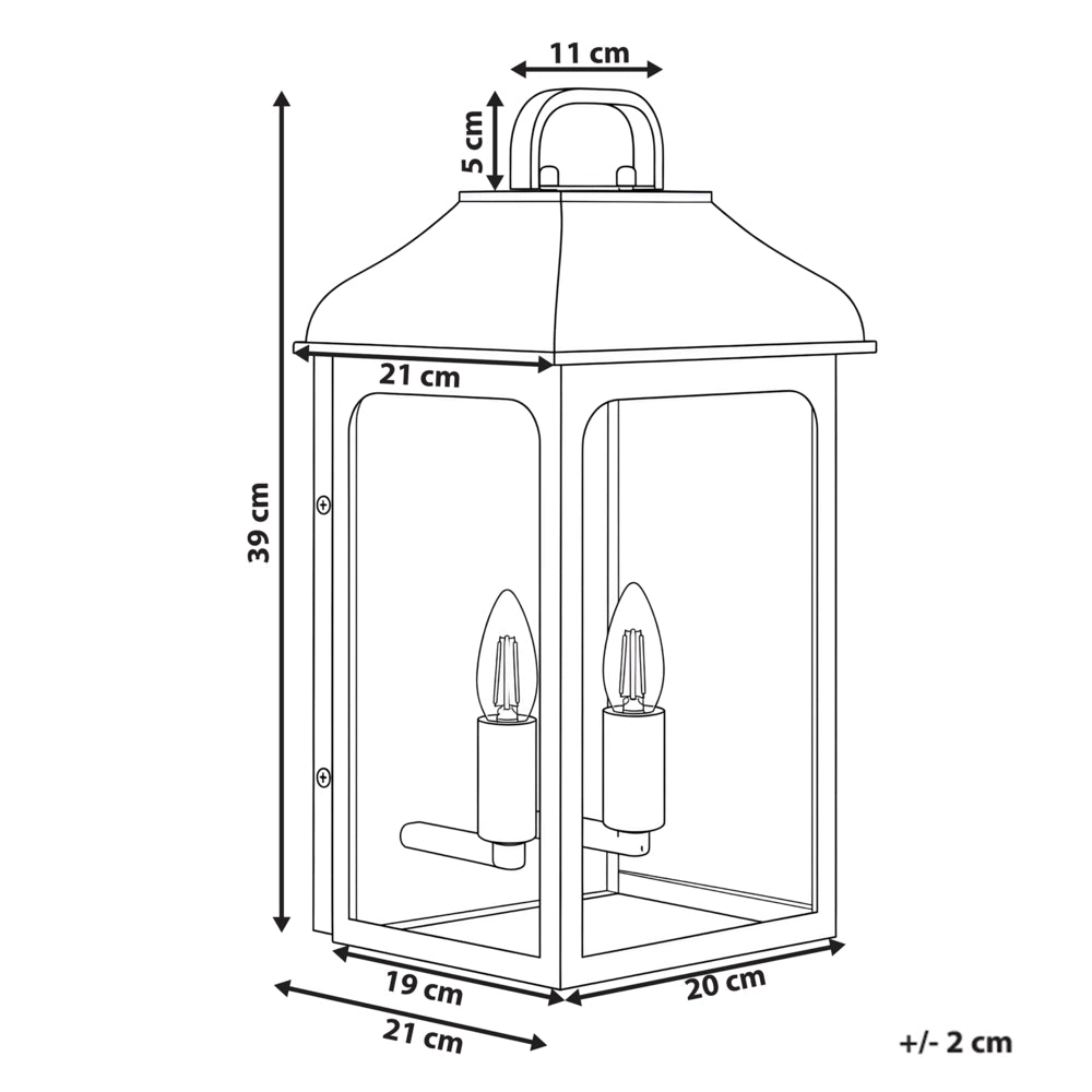 Lampada da Parete da Esterno in Metallo Nero Stile Tradizionale