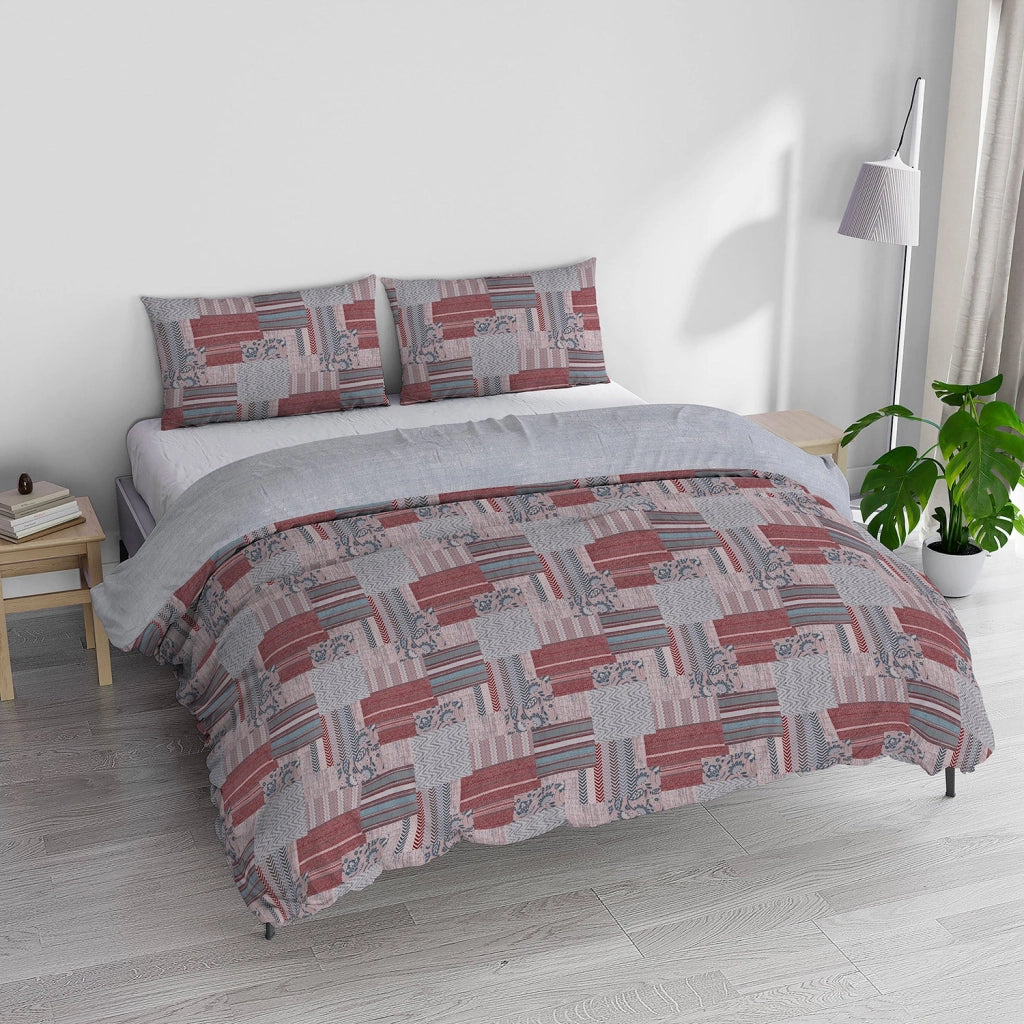 Copripiumino Singolo con Federe Stampato Athena Lucy Rosso