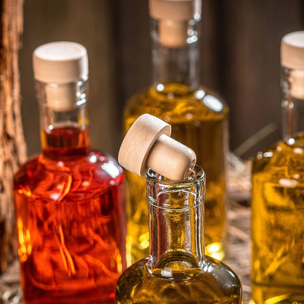 Bottiglie in vetro KADAX Tadek da 250 ml per vino, liquori, distillati clandestini, 50 pezzi con tappo di sughero