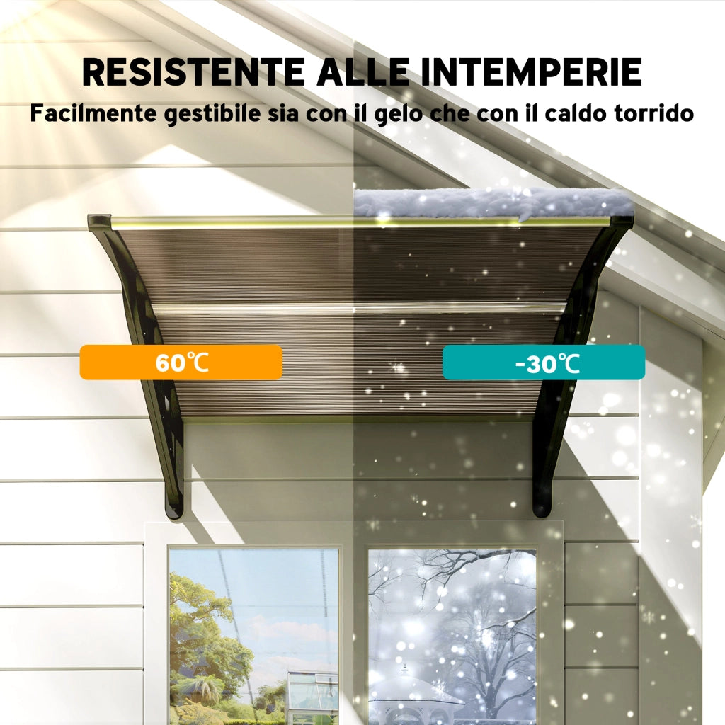 Tettoia Esterna in Policarbonato ¨C zephmum ¨C Marrone 103x96.5x27cm