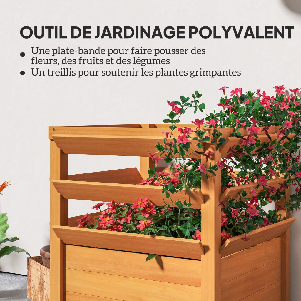 Letto da giardino in legno con contenitore ¨C Zephmum ¨C 65x65x73 cm marrone chiaro