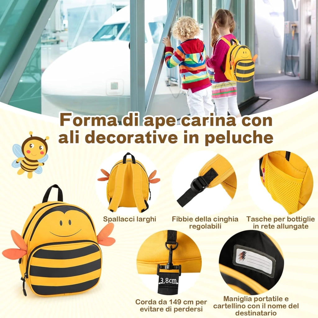 Valigia Cavalcabile per Bambini, 18" Valigia+ 12" Zaino,2 Pezzi, Trolley Bambini Bagaglio a Mano con Ruote Girevoli e Maniglia Retrattile, 2 Cingie Multiuso (Modello 1)