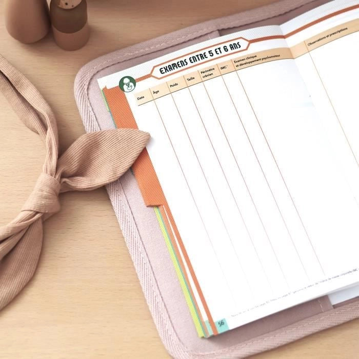 BEABA, Copertina per libretto sanitario in tela rosa cipria