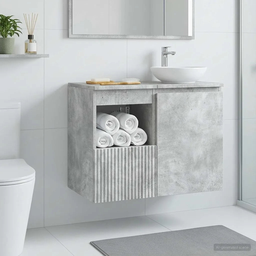 Mobile da Bagno Grigio Cemento 30 x 44,5 x 50 cm 890505