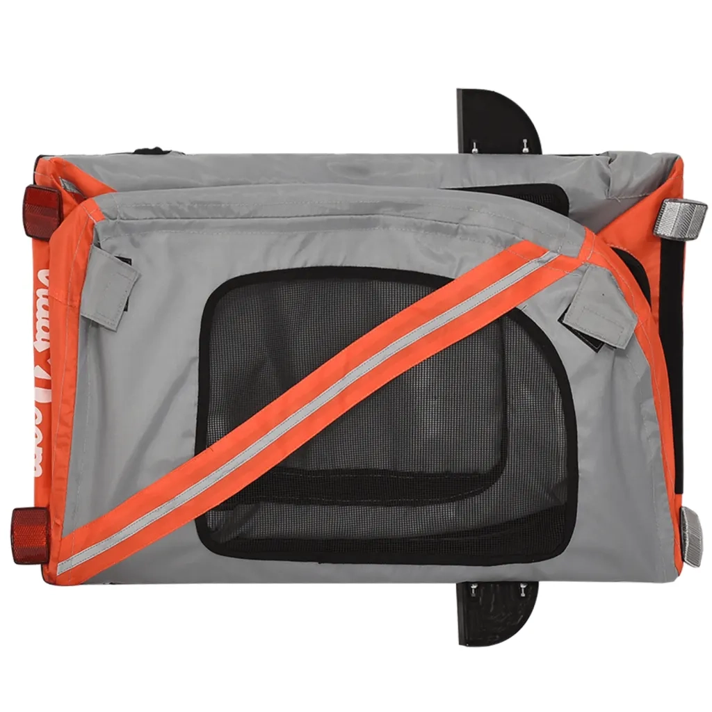 Rimorchio da Bici per Animali Arancione e Nero Oxford e Ferro CFW8326752