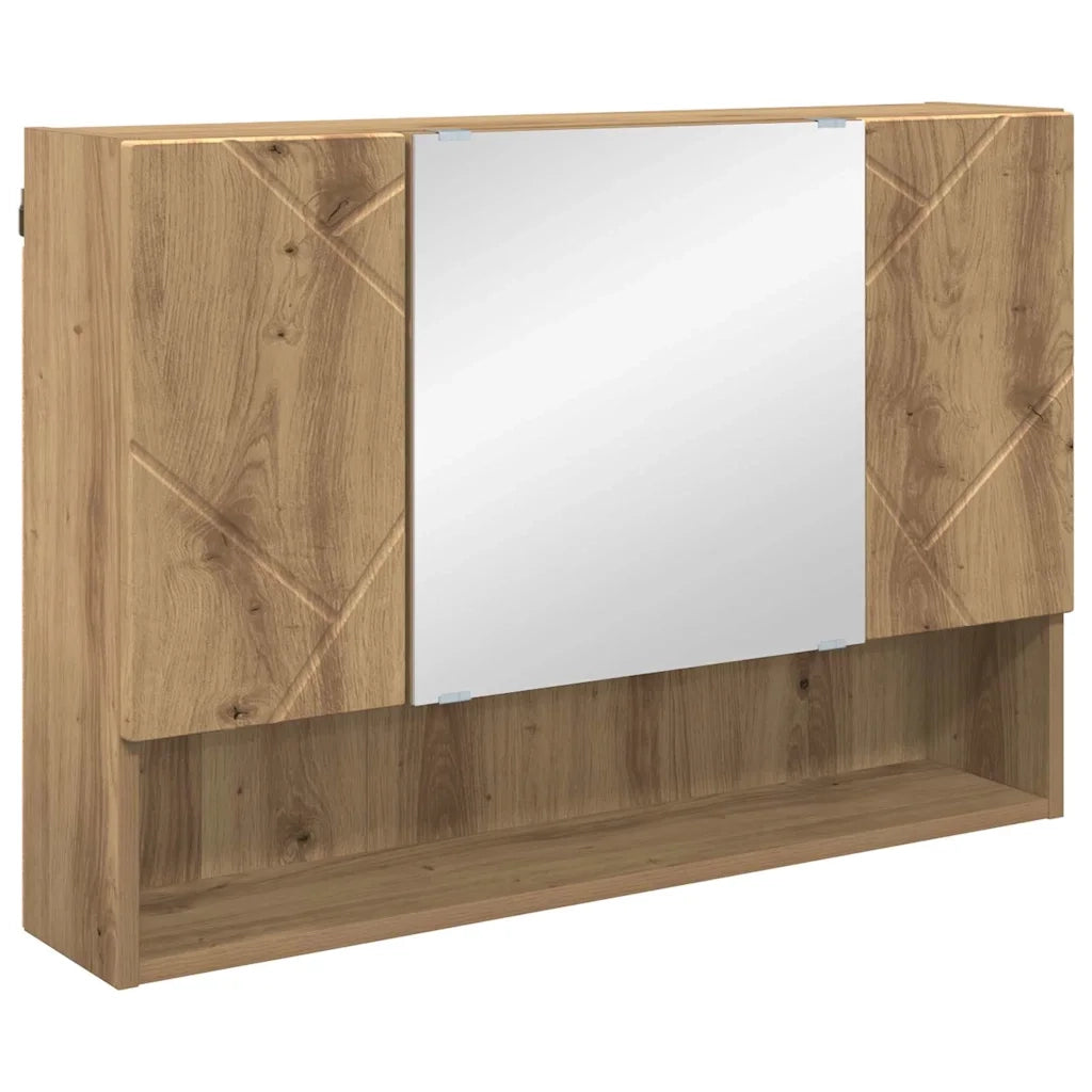vidaXL Set di mobili per il bagno con porta 4 pcs rovere artigianale